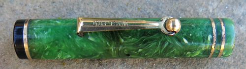 WAHL EVERSHARP ROLLER CLIP, LEVER FILLING, TALL, JADE GREEN FOUNTAIN PEN WITH FINE FLEXIBLE NIB